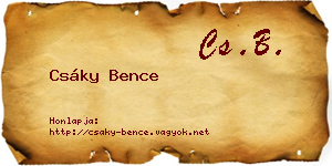 Csáky Bence névjegykártya